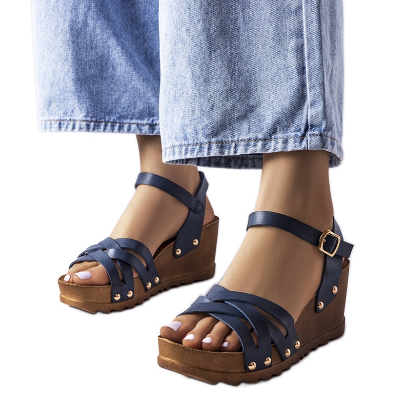 Sandalias de cuña azul marino de Audric