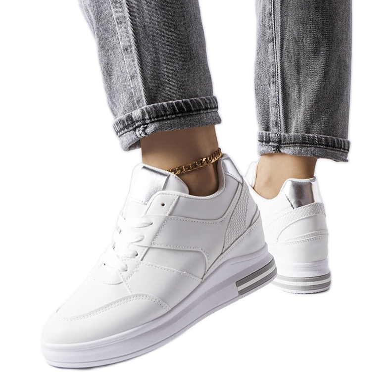 CinqMars zapatillas blancas con cuña blanco