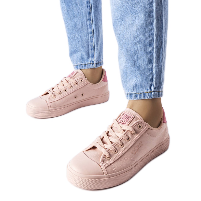 Zapatillas de tejido rosa de Big Star LL274095 rosado