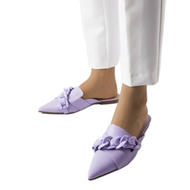 Chanclas Patenaude con cadena morada violeta