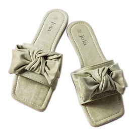 Chanclas elegantes verdes con lazo de Thériault