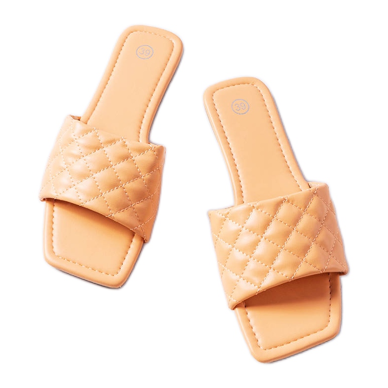 Pantuflas acolchadas naranjas de Labrie Pantuflas acolchadas naranjas de Labrie