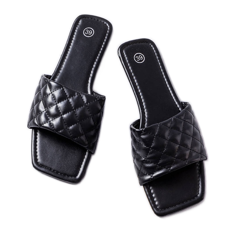 Chanclas elegantes negras con acolchado de Labrie negro