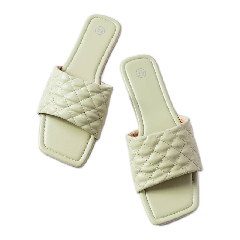 Babuchas elegantes verdes con acolchado de Labrie