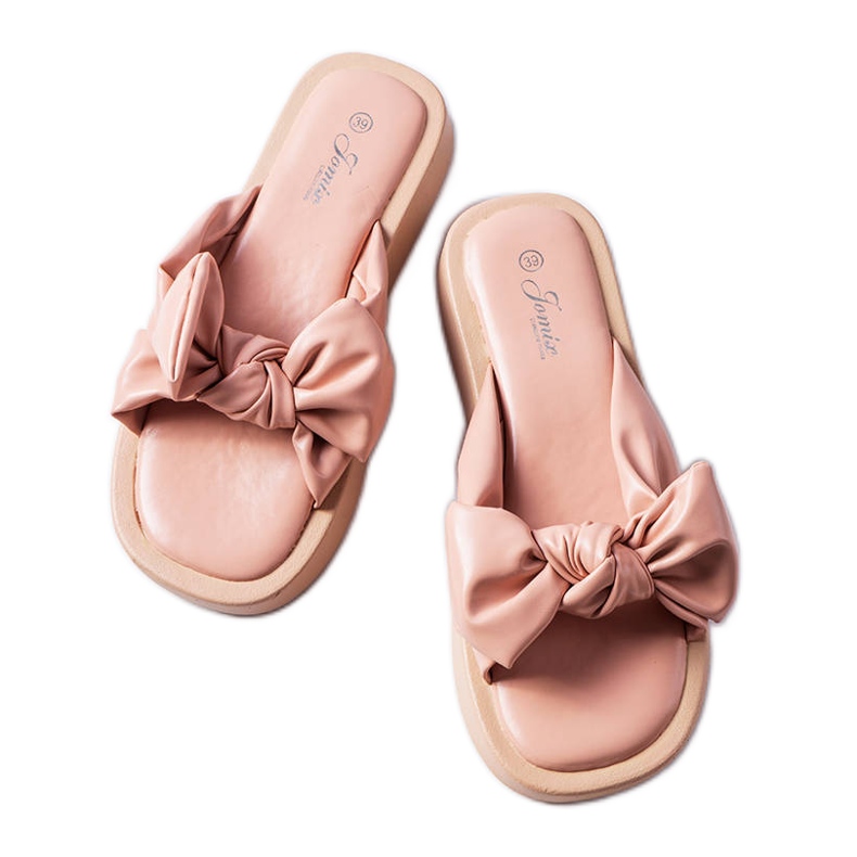 Sandalias rosas de plataforma con lazo de Edvard rosado