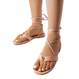 Sandalias rosas con cordones de Marleau. rosado