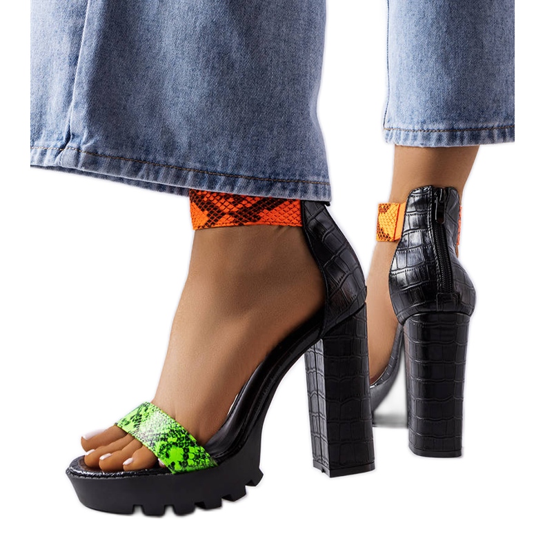 Sandalias con estampado de serpiente verdes de Knoxville