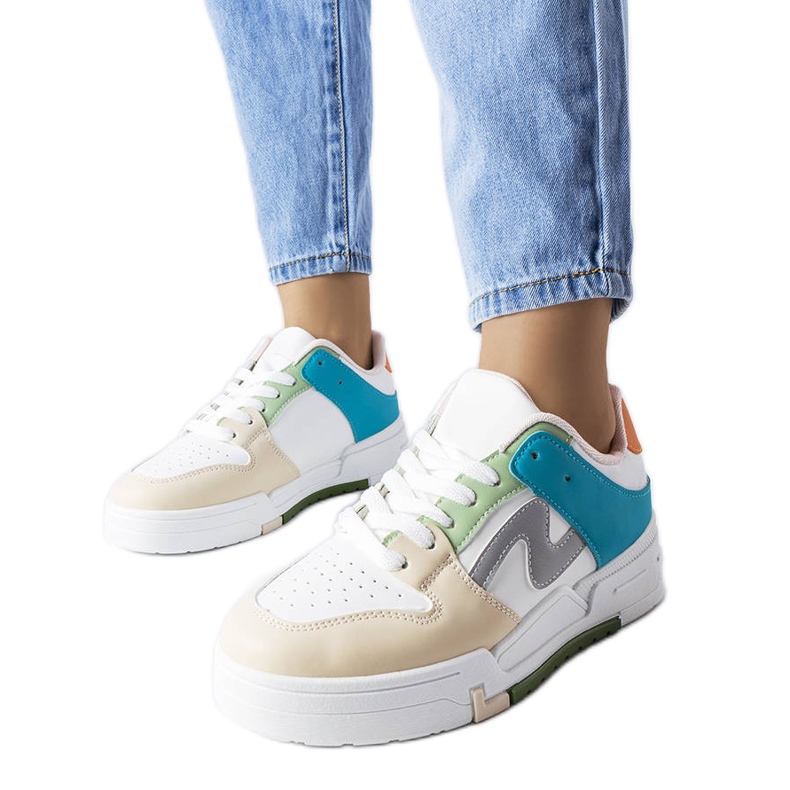 Zapatos de plataforma en beige y azul de Harter