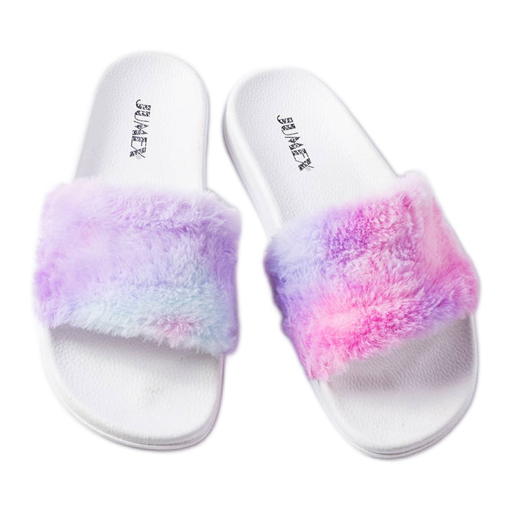 Chanclas de colores con pelo de Raffaele multicolor