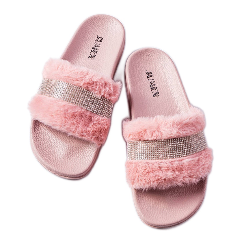 Chanclas puma top rosa pelo
