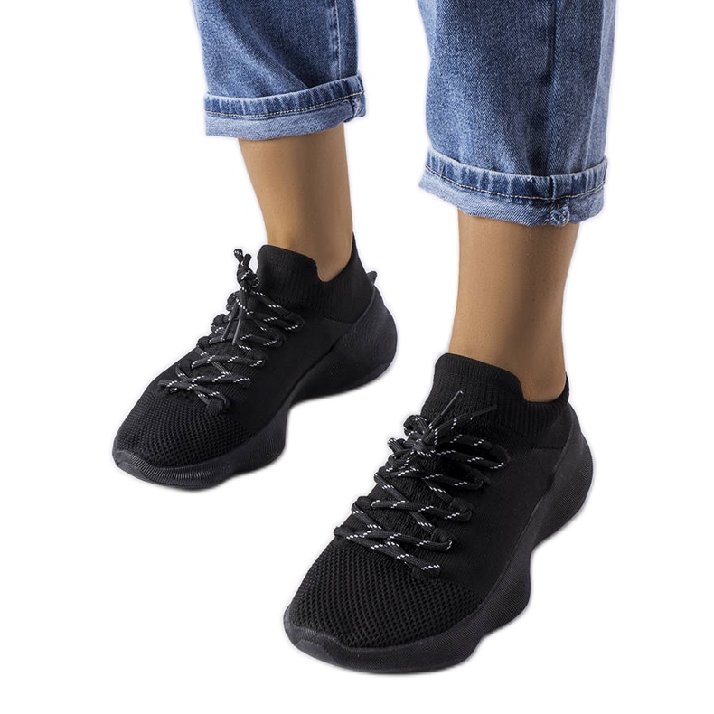 Zapatillas de tela negras de Côté negro