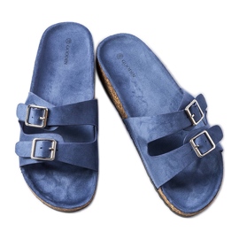 Chanclas azul marino con suela de corcho Cincinna