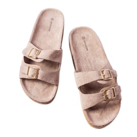 Mules marrones con suela de corcho de Cincinna marrón