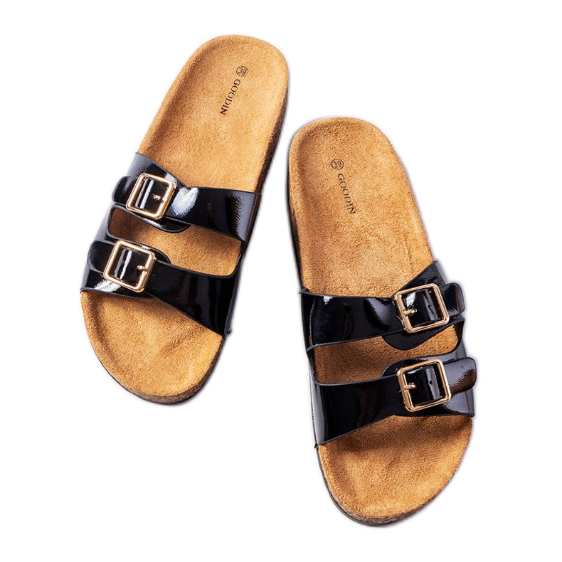 Chanclas negras con suela de corcho de Cincinna negro