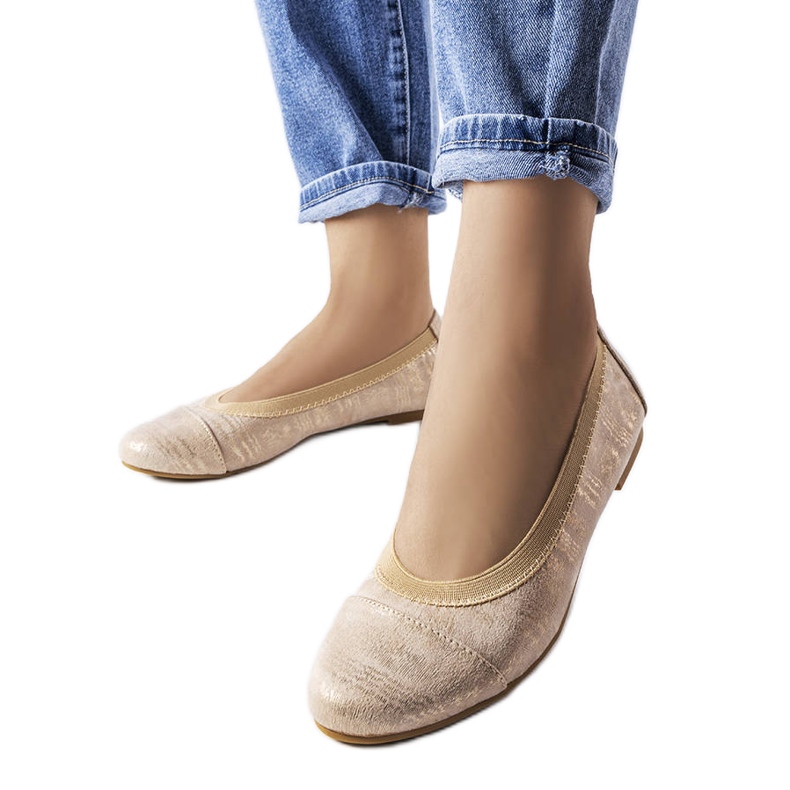 Bailarinas metalizadas beige de Crummit