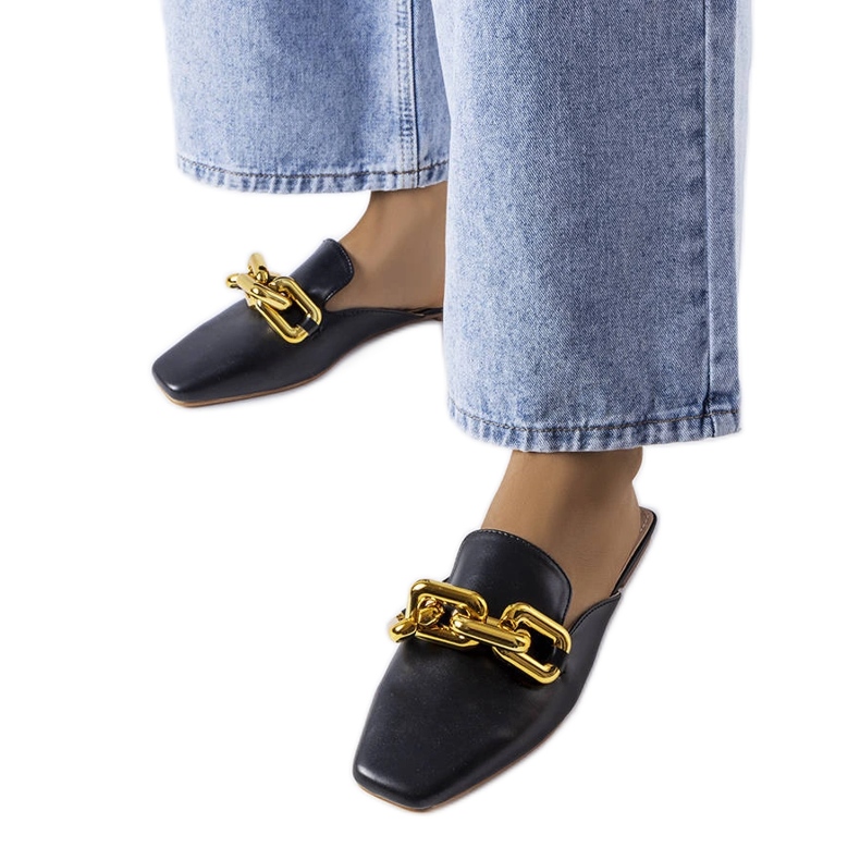 Chanclas negras con cadena Hickory negro