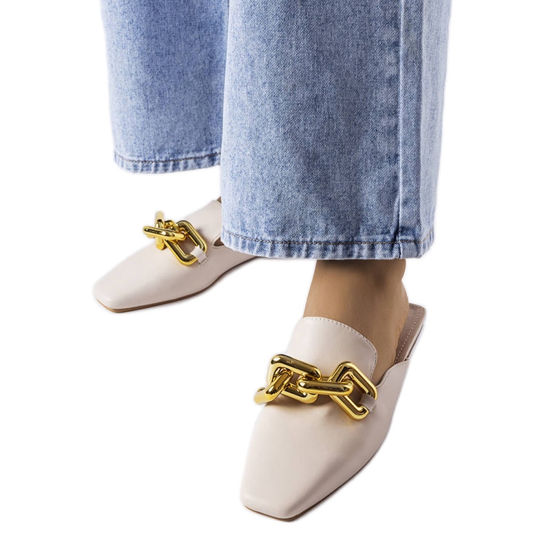 Chanclas beige con cadena Hickory Chanclas beige con cadena Hickory