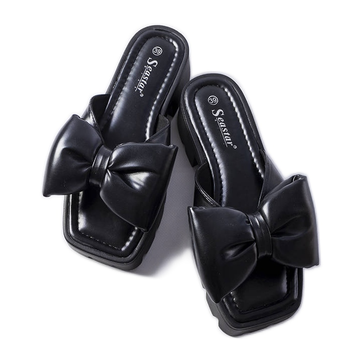 Seastar Chanclas negras con suela tractor de Bossé negro Seastar Chanclas negras con suela tractor de Bossé negro