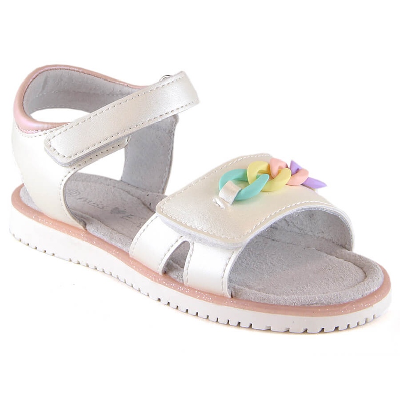 Evento Sandalias niña velcros con cadena beige Miss