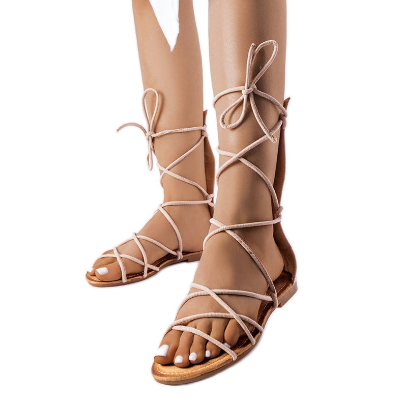 Sandalias beige de lazo alto de Heliport