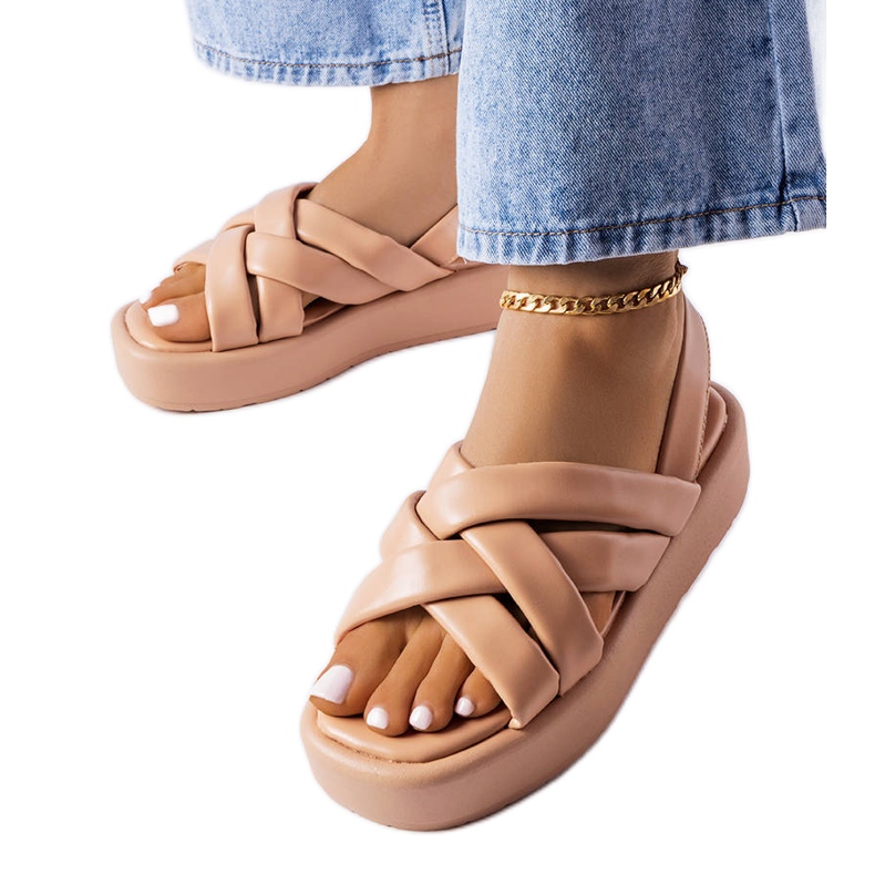 Sandalias plataforma Horseshoe marrón claro