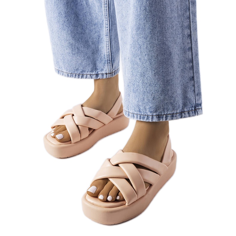 Sandalias plataforma herradura rosa rosado