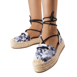 Alpargatas con plataforma y cordones negras de Duffet negro