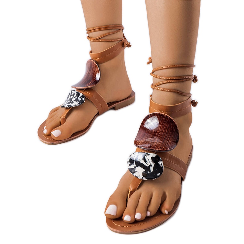 Sandalias decorativas marrón Moines