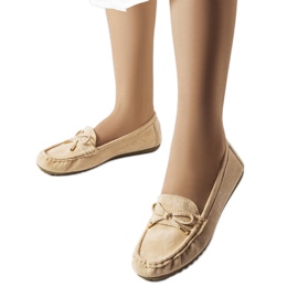Mocasines beige con lazo de Grasselli