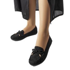 Mocasines negros con lazo de Grasselli