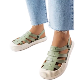 BM Sandalias de goma verde Canton