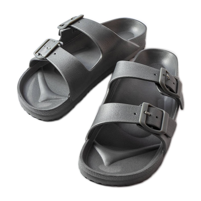 Chanclas de goma grises con hebillas de Eugene