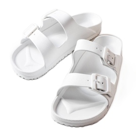 Chanclas de goma blancas con hebillas de Eugene blanco