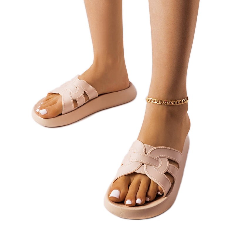 Zapatillas de casa de goma beige de Coudert Zapatillas de casa de goma beige de Coudert