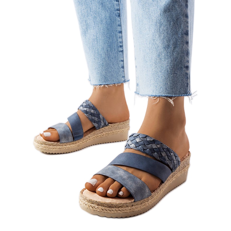 Sandalias de cuña azules de Boston Sandalias de cuña azules de Boston