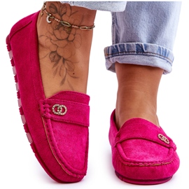 Mocasines Castelo De Ante Fucsia Sin Cordones rosa