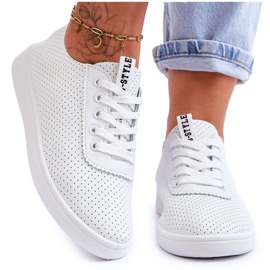 Lace a fuego lento para mujeres -Up White Sneakers blanco