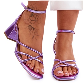 Sandalias Felisa violeta de moda con tacón alto púrpura