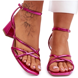 Sandalias de tacón alto Felisa fucsia de moda rosado