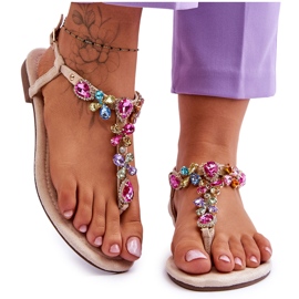 Chanclas De Ante Piedras Frency Beige