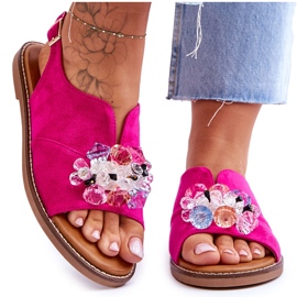 Vinceza Sandalias De Mujer Fucsia Mersea Stoned Suede rosado