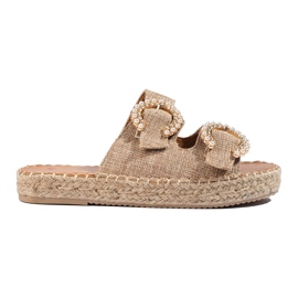 Pantuflas mujer hebilla Shelovet beige