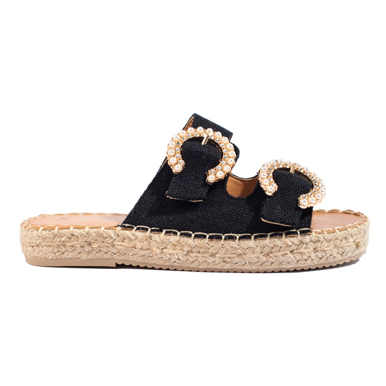 Chanclas de mujer negras con hebilla Shelovet negro