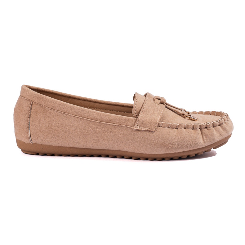 Mocasines de mujer en ante beige de Shelovet