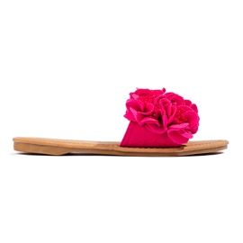 Pantuflas de mujer rosas con flores Shelovet rosado