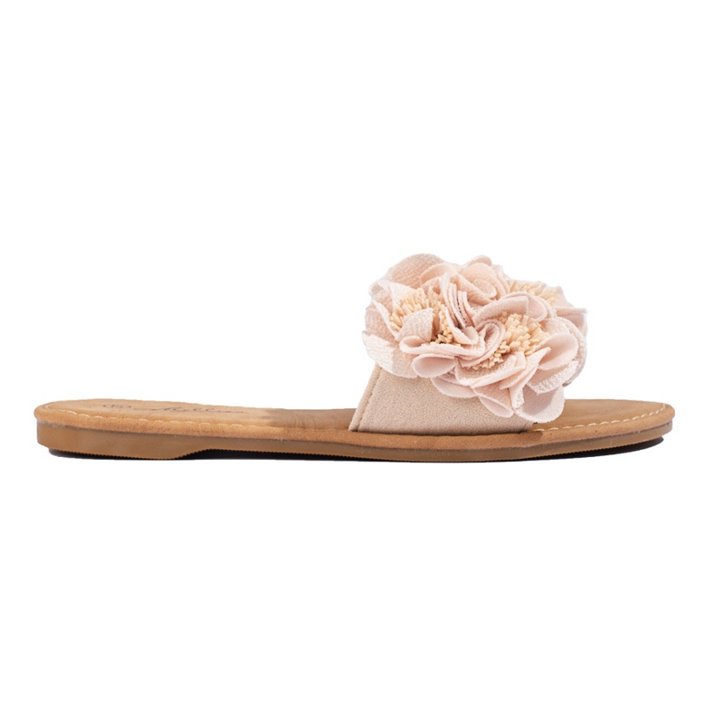 Babucha mujer beige con flores Shelovet