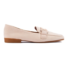 Mocasines de mujer Shelovet de ante beige