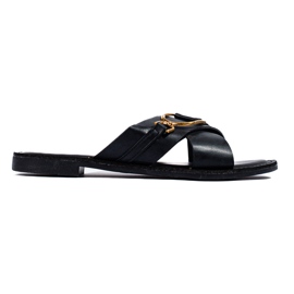 Pantuflas Shelovet negras para mujer negro Pantuflas Shelovet negras para mujer negro