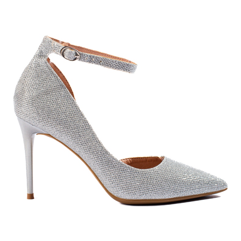Zapatos de salón de mujer Shelovet plateados con purpurina plata
