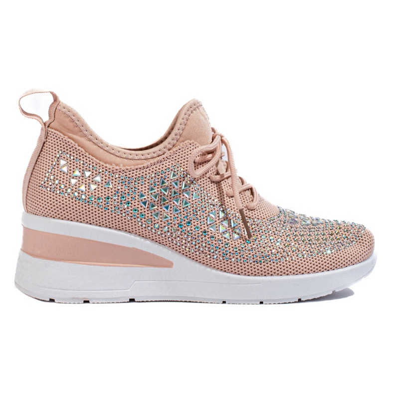 Deportivas cuña de tejido rosa Shelovet rosado